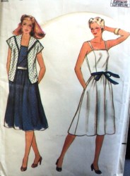 3735 70s STRAPPY FLARE SUNDRESS,SS SAILOR JACKET PATTERN 12-16